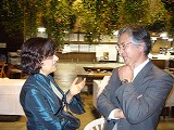 Banquet at Kacho-en on October 21, Prof. M-L. Saboungi(CNRS-Universite d'Orleans, France) (left) and Prof. N. Kumagai (right)